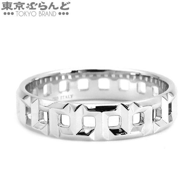 101700406 ティファニー TIFFANY&Co. T トゥルー ワイド リング K18WG 25号相当 ホワイトゴールド リング・指輪 ユニセックス 仕上済_画像1