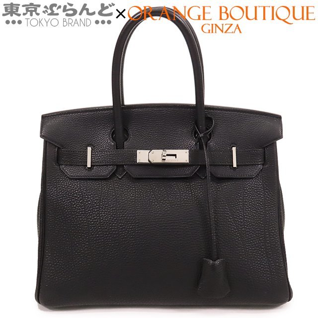 101709876 エルメス HERMES バーキン 30 □G刻印 黒 ブラック シルバー金具 トゴ ハンドバッグ レディース_画像1