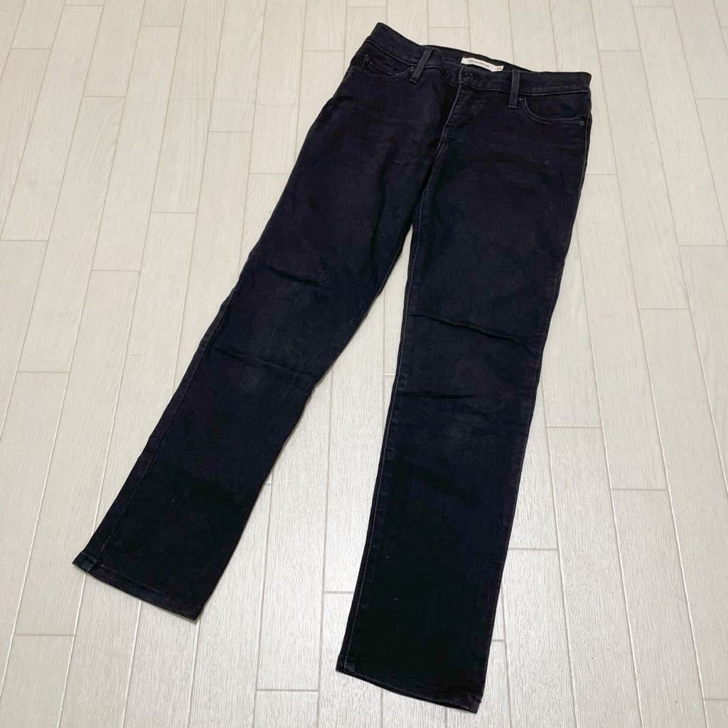 和161★ Levi's 312 SHAPING SLIM リーバイス スリム スキニー デニムパンツ 25 レディース ブラック_画像1