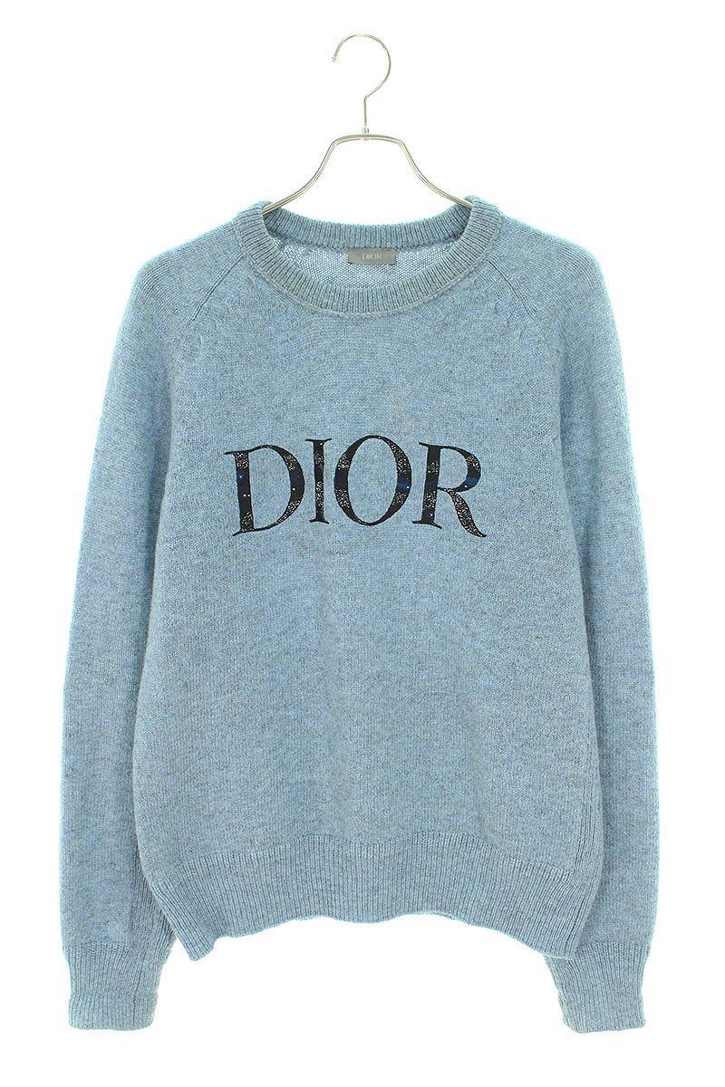  Dior DIOR 21AW 143M657AT296 размер :L Logo вырез лодочкой вязаный б/у SS13