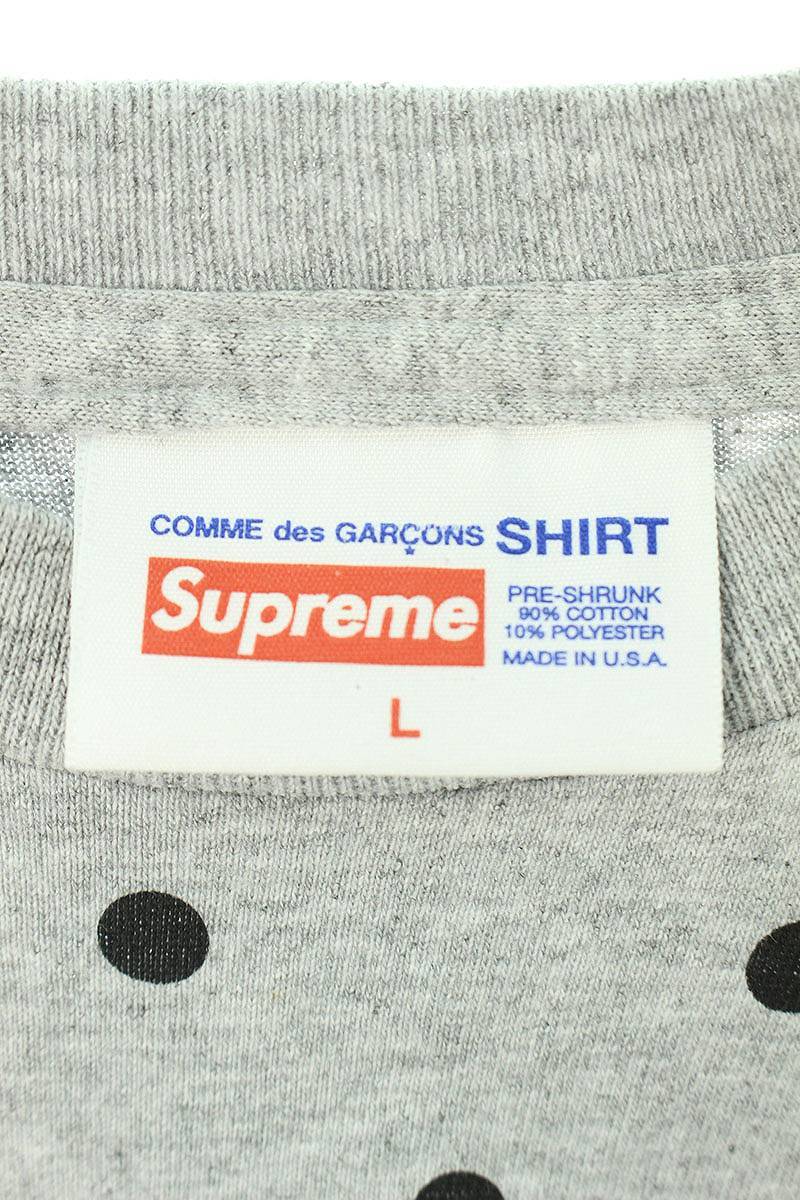 シュプリーム SUPREME コムデギャルソンシャツ 12SS Polka Dot Box Logo Tee サイズ:L ボックスロゴドットTシャツ 中古 SB01_画像3