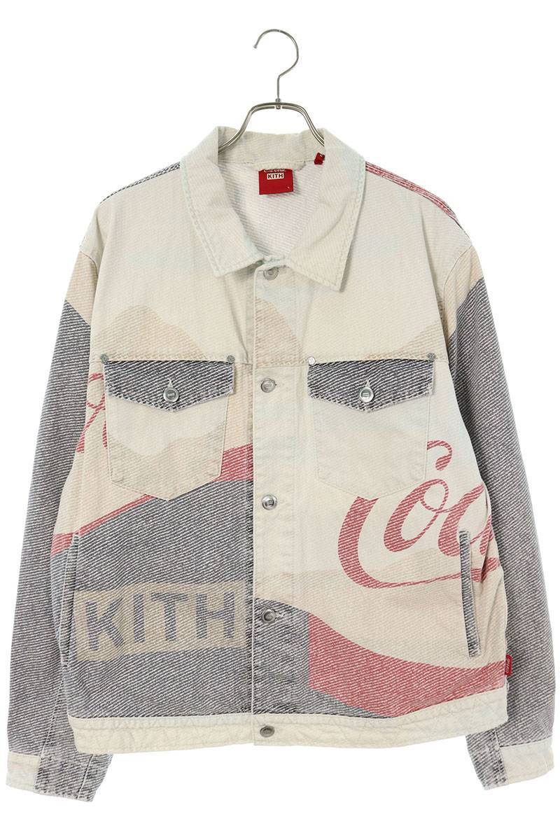 キス KITH 20SS Mountains Denim Jacket サイズ:L コカコーラプリントデニムジャケット 中古 BS99