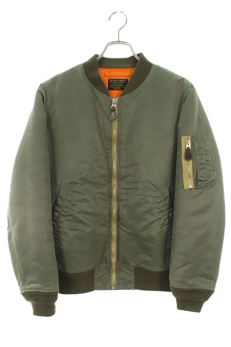 ワコマリア WACKO MARIA 18AW MA-1 FLIGHT JACKET サイズ:M AFRICAN APACHEプリントMA-1ボンバーブルゾン 中古 BS99_画像1