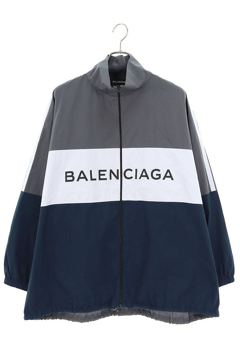 バレンシアガ BALENCIAGA 508901 TWB13 サイズ:37 ロゴプリントポプリンシャツブルゾン 中古 OM10