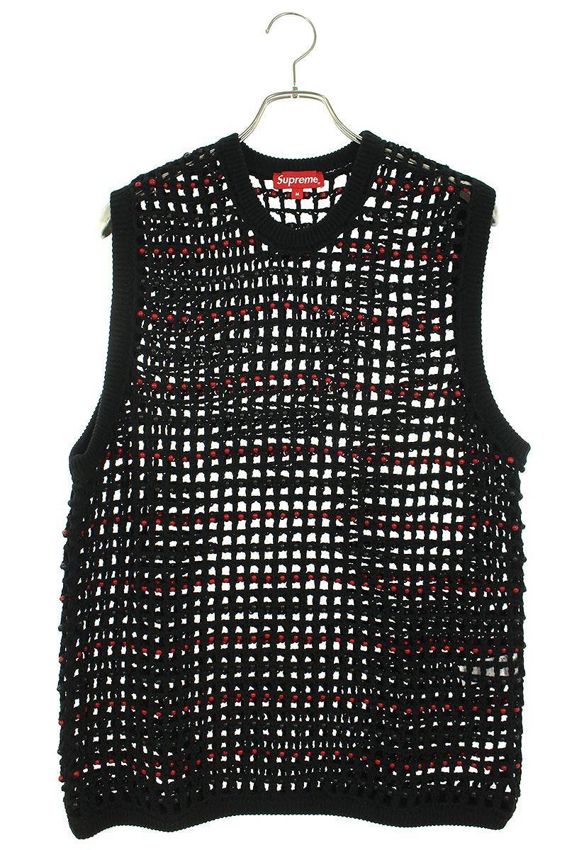 シュプリーム SUPREME 23SS Beaded Sweater Vest サイズ:M ビーズセーターベスト 中古 BS55