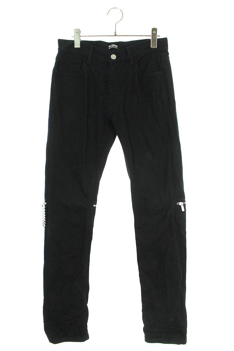 ラフシモンズ RAF SIMONS 20AW SLIM FIT DENIM PANTS 202-309 28インチ ジップデザインスリムフィットデニムパンツ 中古 BS55