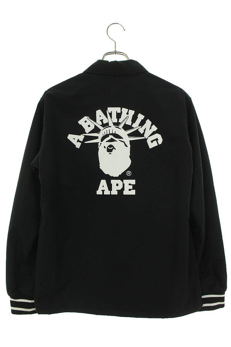 アベイシングエイプ A BATHING APE 001LJC701009X サイズ:M 自由の女神ロゴコーチジャケットブルゾン 中古 BS99_画像2