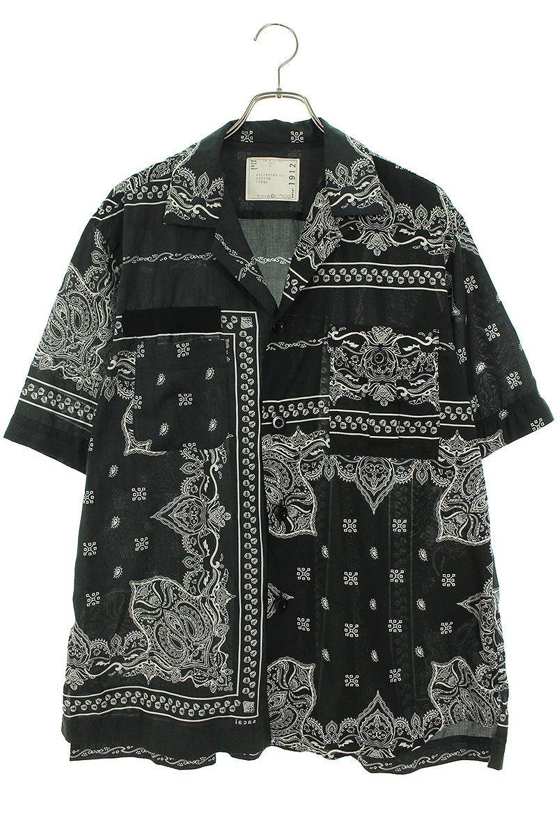 サカイ Sacai 19-01912M サイズ:3 ペイズリー総柄半袖シャツ 中古 BS99