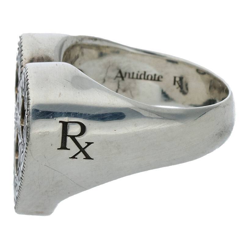 アンチドートバイヤーズクラブ ANTIDOTE BUYERS CLUB Engraved Heart Ring サイズ:8号 ストーン装飾シルバーリング 中古 BS99_画像5