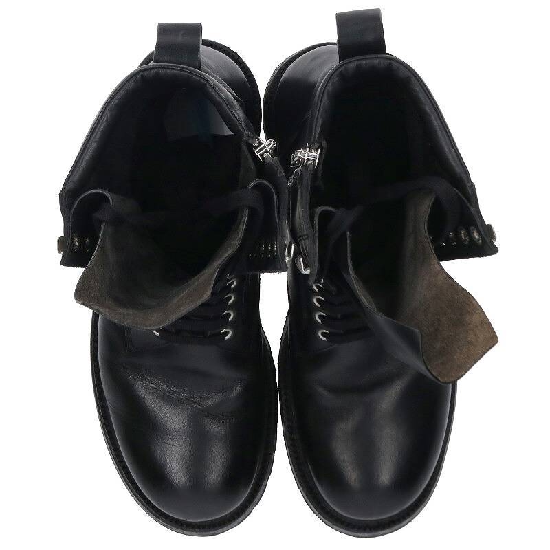 リックオウエンス Rick Owens サイズ:44 サイドジップレースアップブーツ 中古 SB01_画像4