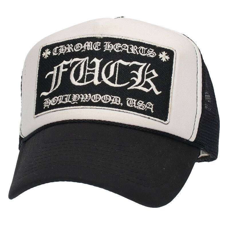 クロムハーツ Chrome Hearts TRUCKER CAP/トラッカーキャップ FUCKパッチクロスボール付メッシュキャップ 中古 SJ02