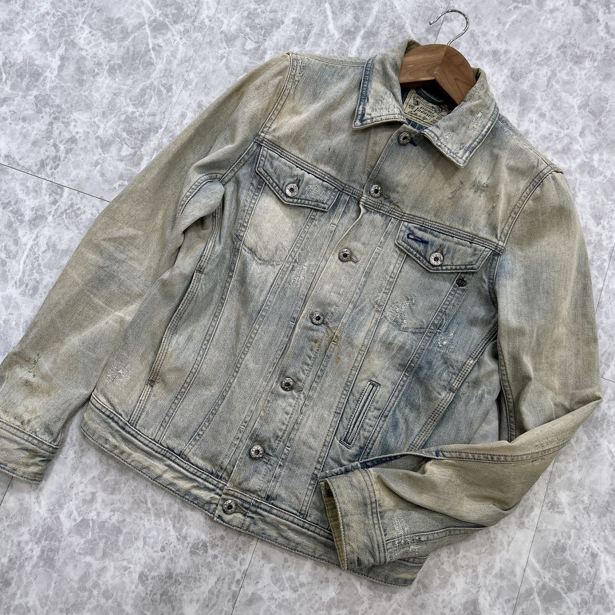 JJ @ 国内正規品 '洗礼されたデザイン' DIESEL ディーゼル COTTON 3rd デニムジャケット / Ｇジャン sizeS メンズ 上着 アウター 古着 _画像1