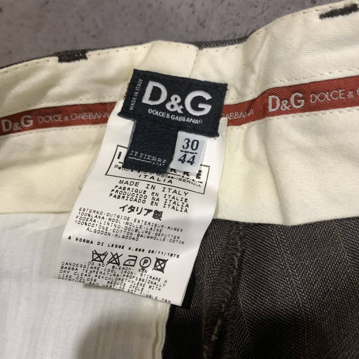 AA ▼ 高級感溢れる!! 'イタリア製' DOLCE&GABBANA ドルチェ＆ガッバーナ ストライプ柄 ウール100% スラックスパンツ size:30/44 ボトムス _画像7