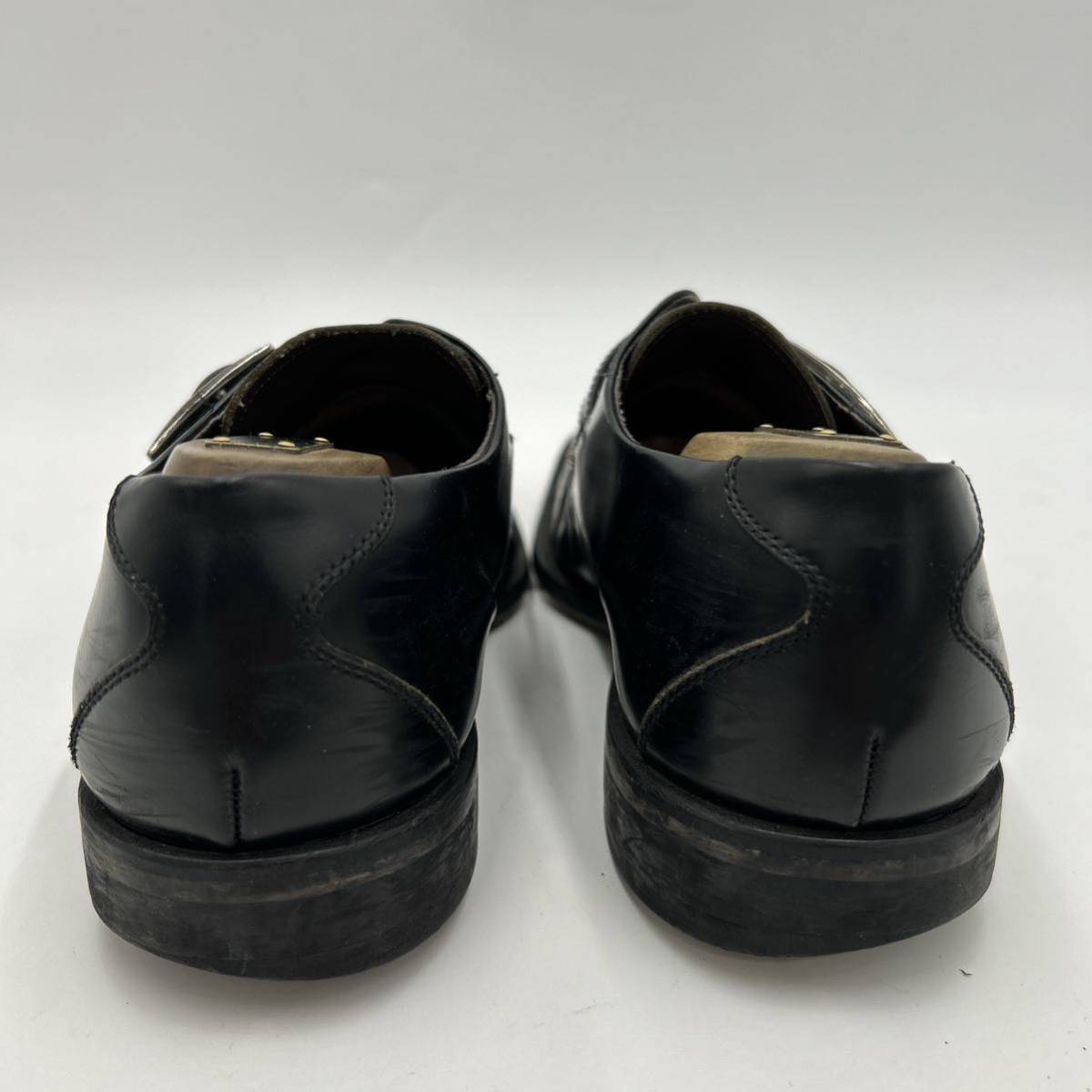 F @ 日本製 '履き心地抜群' REGAL リーガル 本革 LEATHER モンクストラップ ビジネスシューズ 革靴 ドレスシューズ 26cm 紳士靴 BLACK _画像5