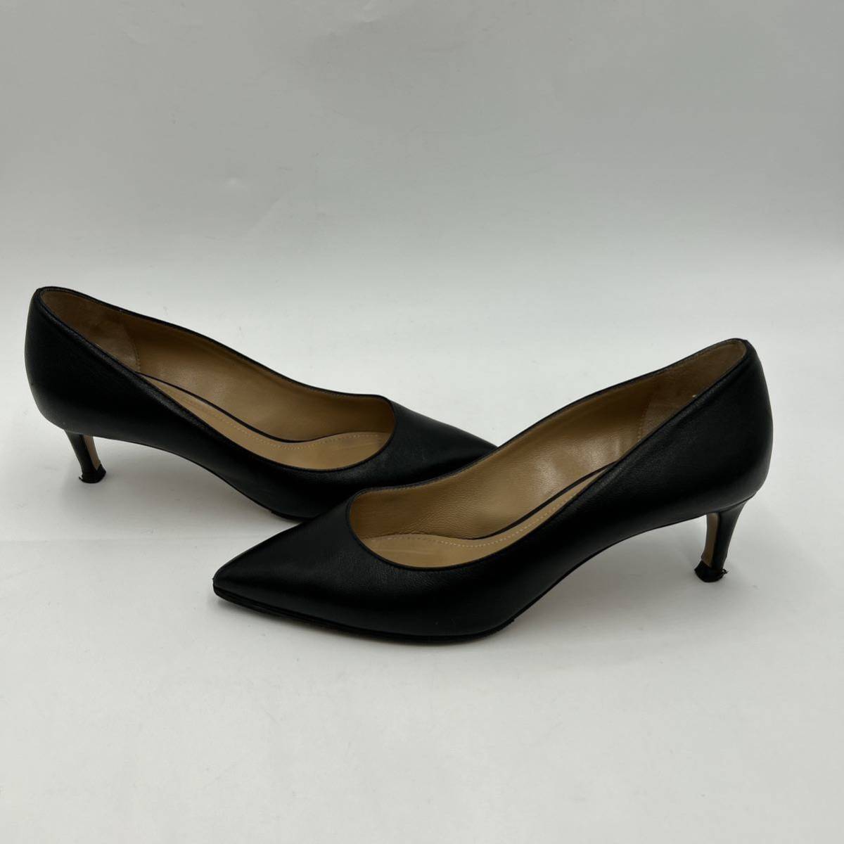 E @ イタリア製 '高級ラグジュアリー靴' BALLY バリー 本革 LEATHER ヒール パンプス EU36 22.5cm レディース 婦人靴 シューズ BLACK _画像3