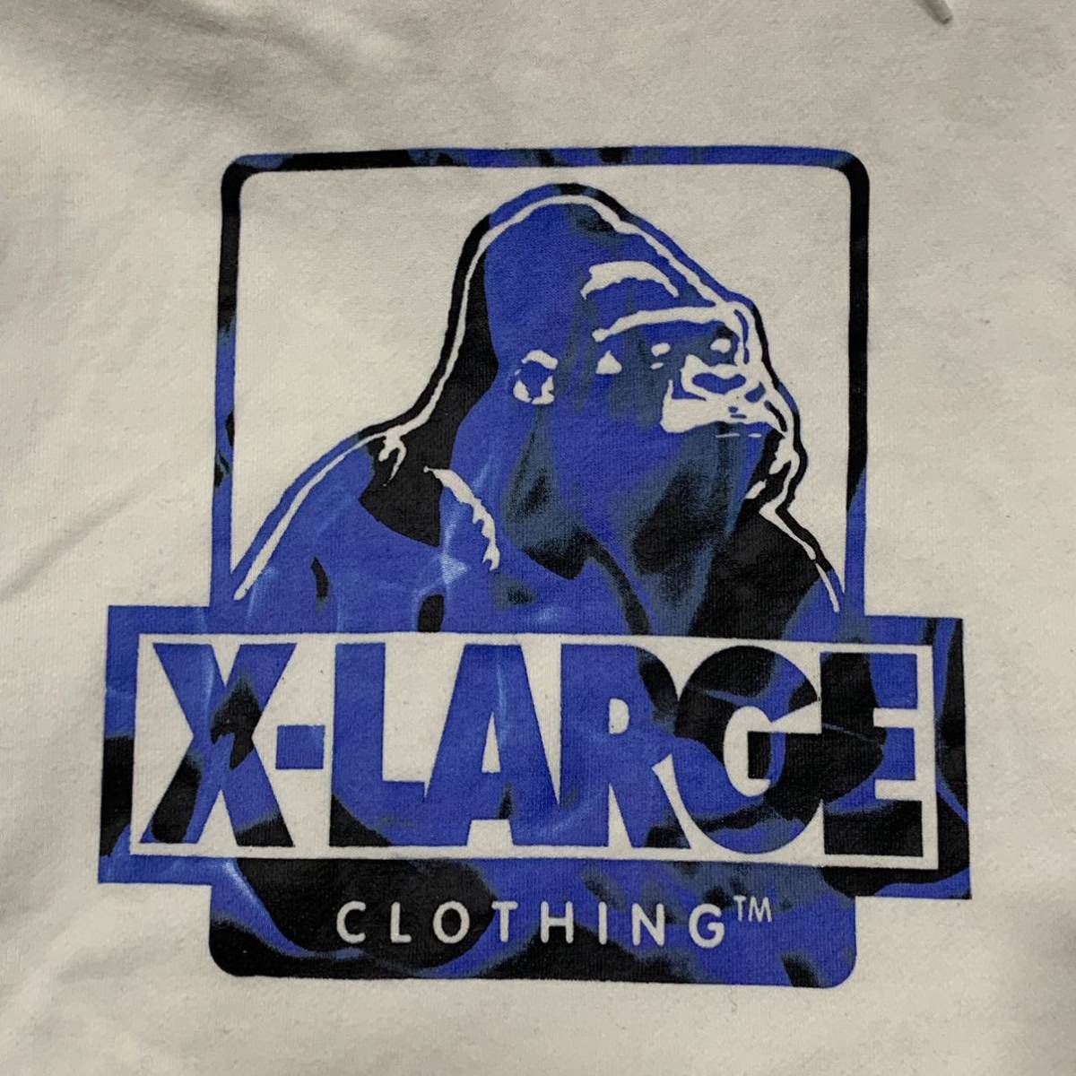 W ▼ 洗練されたデザイン!! '着心地抜群' XLARGE エクストララージ ビッグロゴプリント コットン100% スウェット パーカ / フーディ size:M_画像6