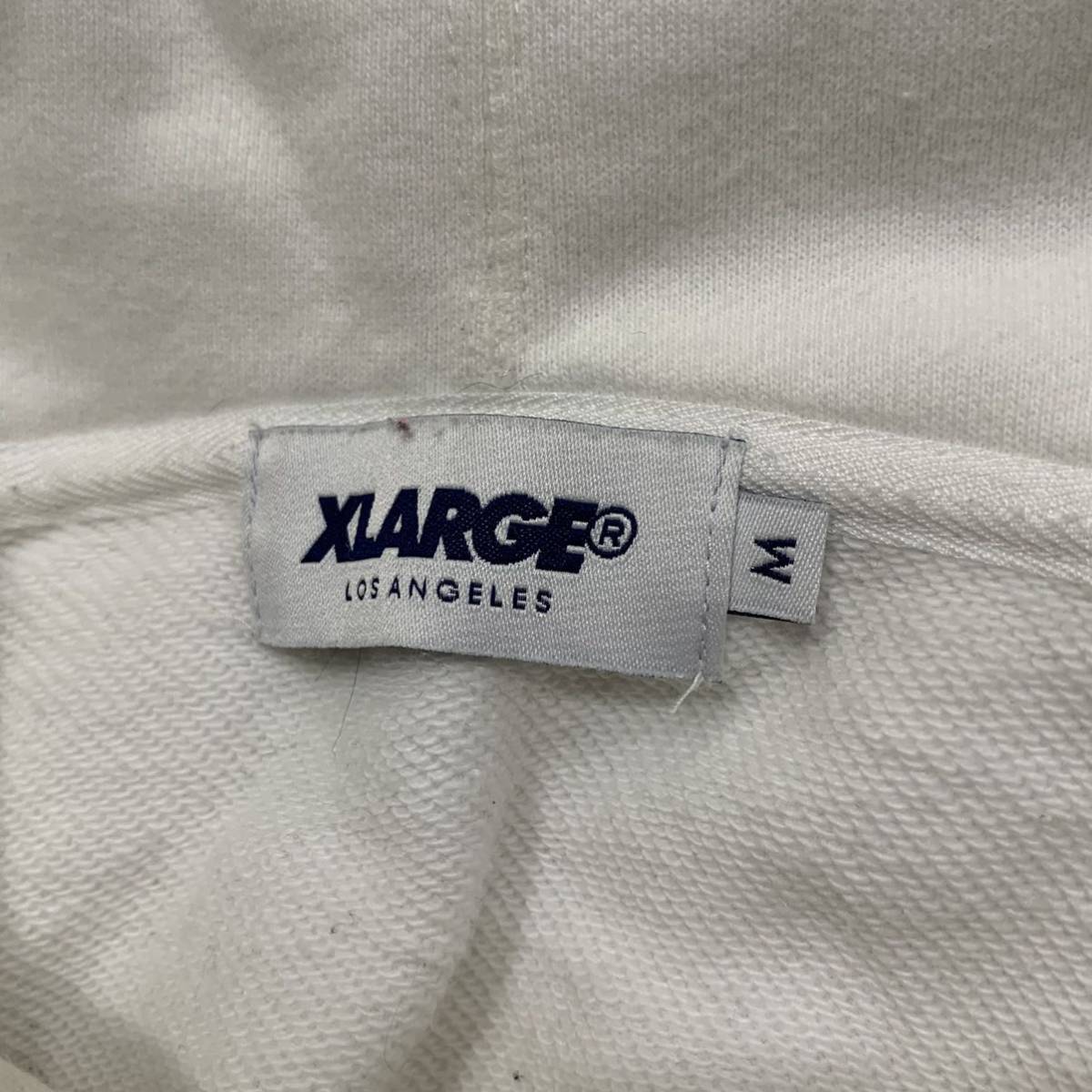 W ▼ 洗練されたデザイン!! '着心地抜群' XLARGE エクストララージ ビッグロゴプリント コットン100% スウェット パーカ / フーディ size:M_画像7