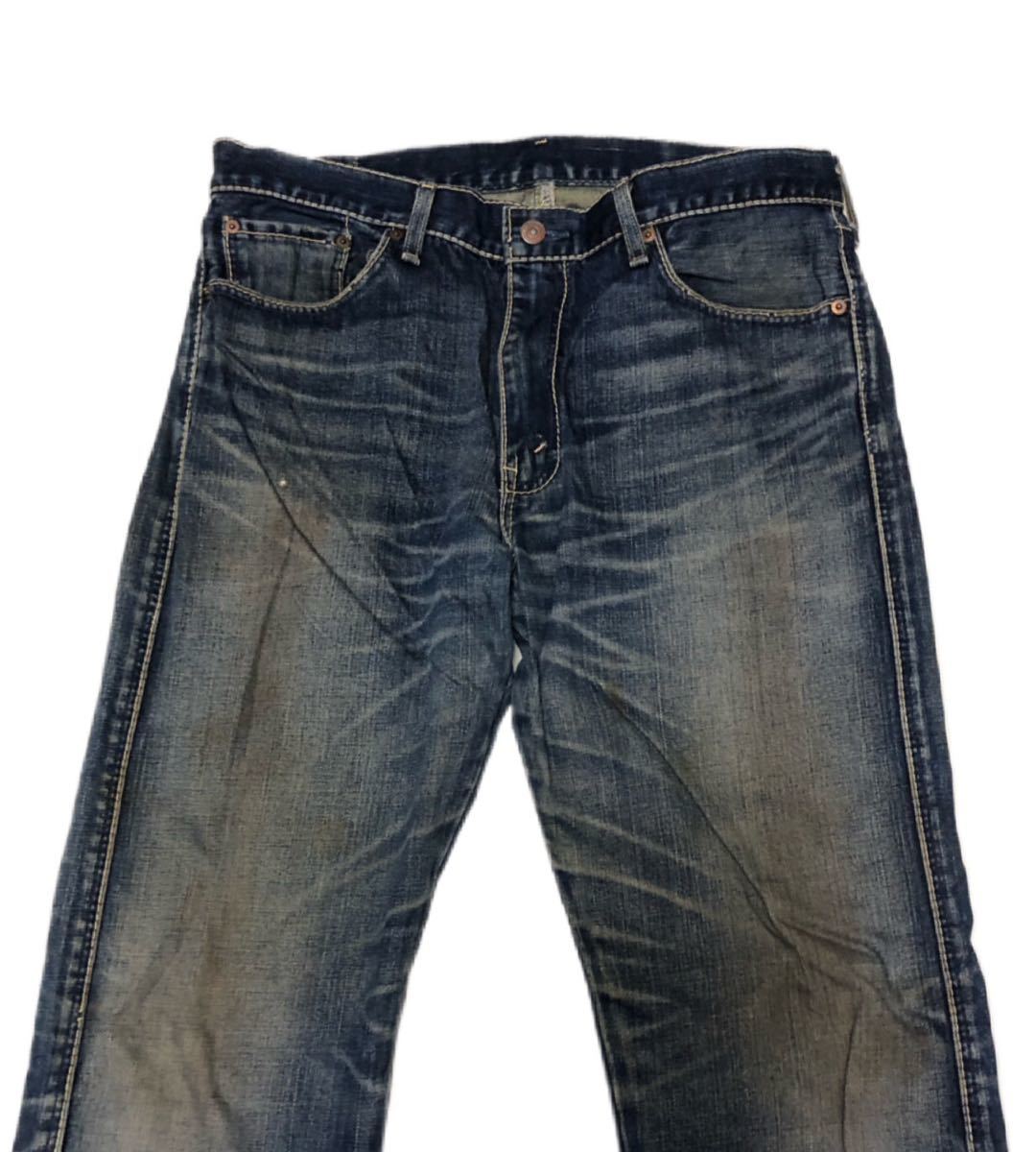 9865《Levi's リーバイス》激シブ色落ち 505 ユーズド加工 インディゴデニム ジーンズ W36L33_画像4