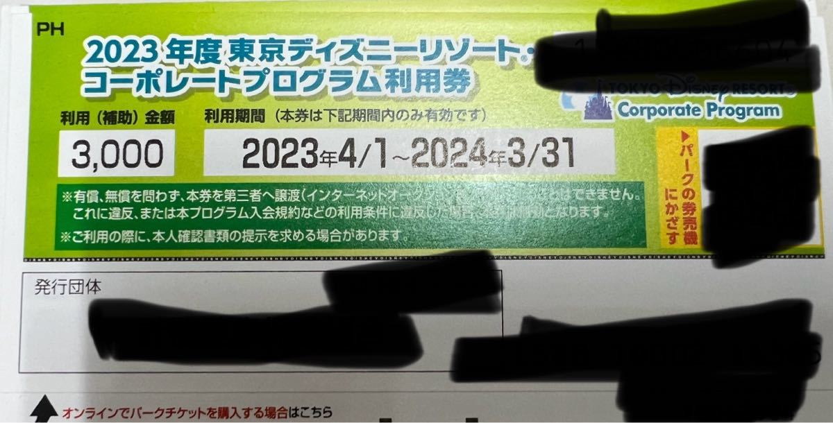 2024年3月31日 3000円 ディズニー コーポレート プログラム_画像1