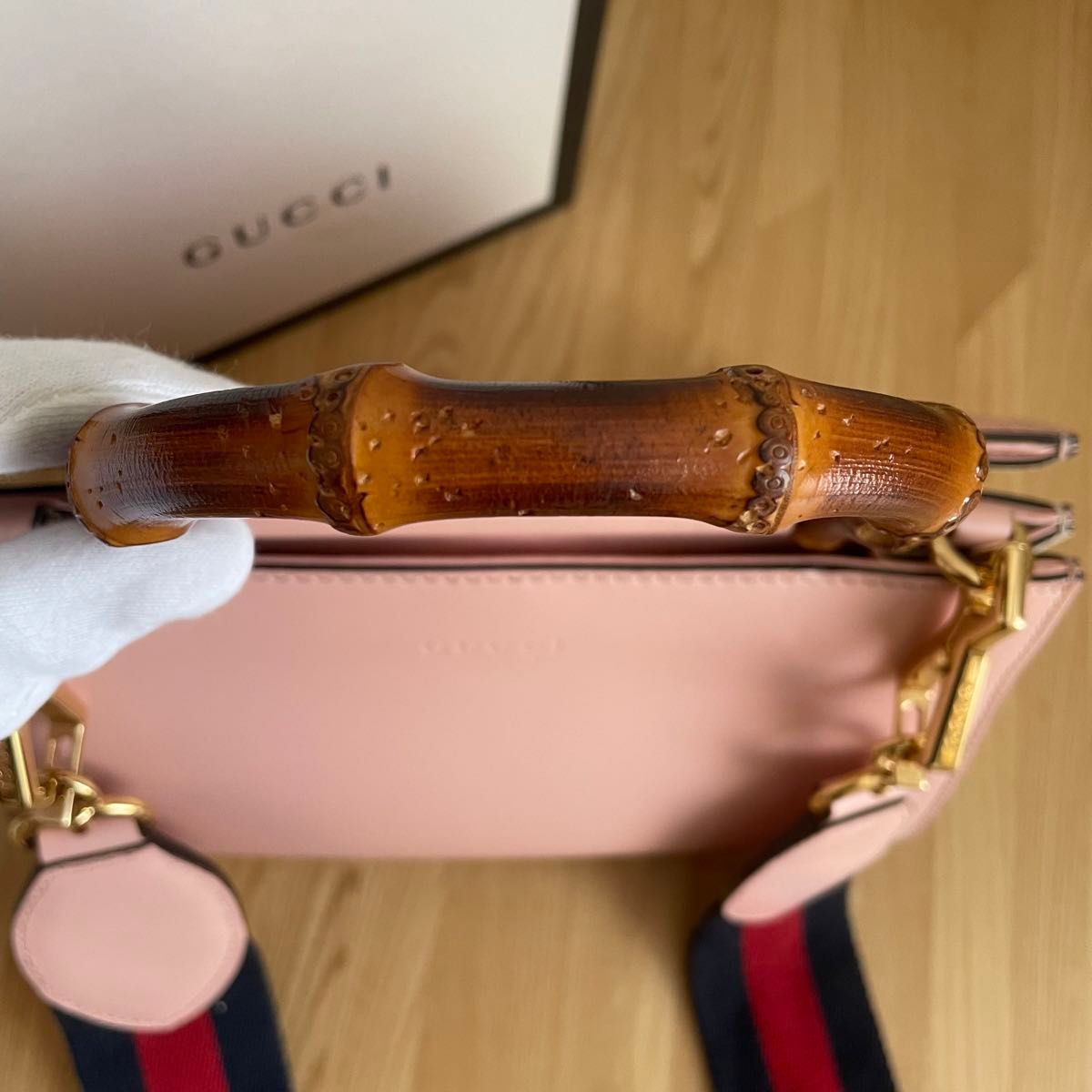 美品　GUCCI グッチ ニムフェア バンブー シェリーライン 2WAY ショルダーバッグ