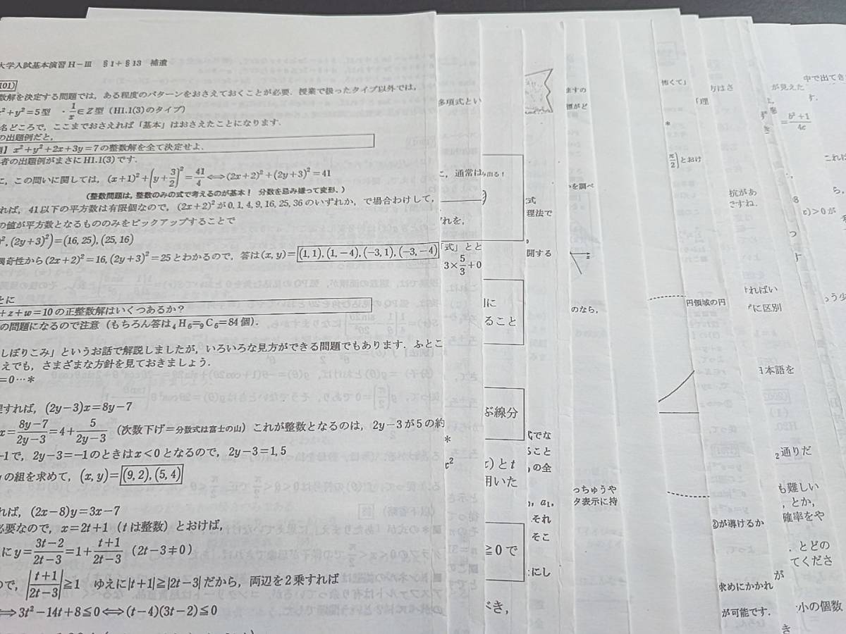 SEG　最上位クラス　大学入試基本演習H-Ⅲ　補助プリントフルセット　河合塾　駿台　Z会　東進 　鉄緑会_画像1