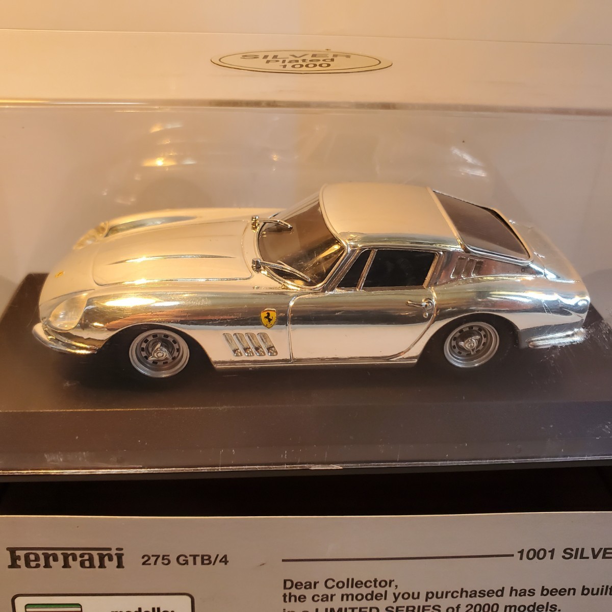 BEST model 1 /43[Ferrari 275 GTB/4 SILVER Plated 1000 ] лучший Ferrari серебряный модель 1/1000 заметный царапина нет 66