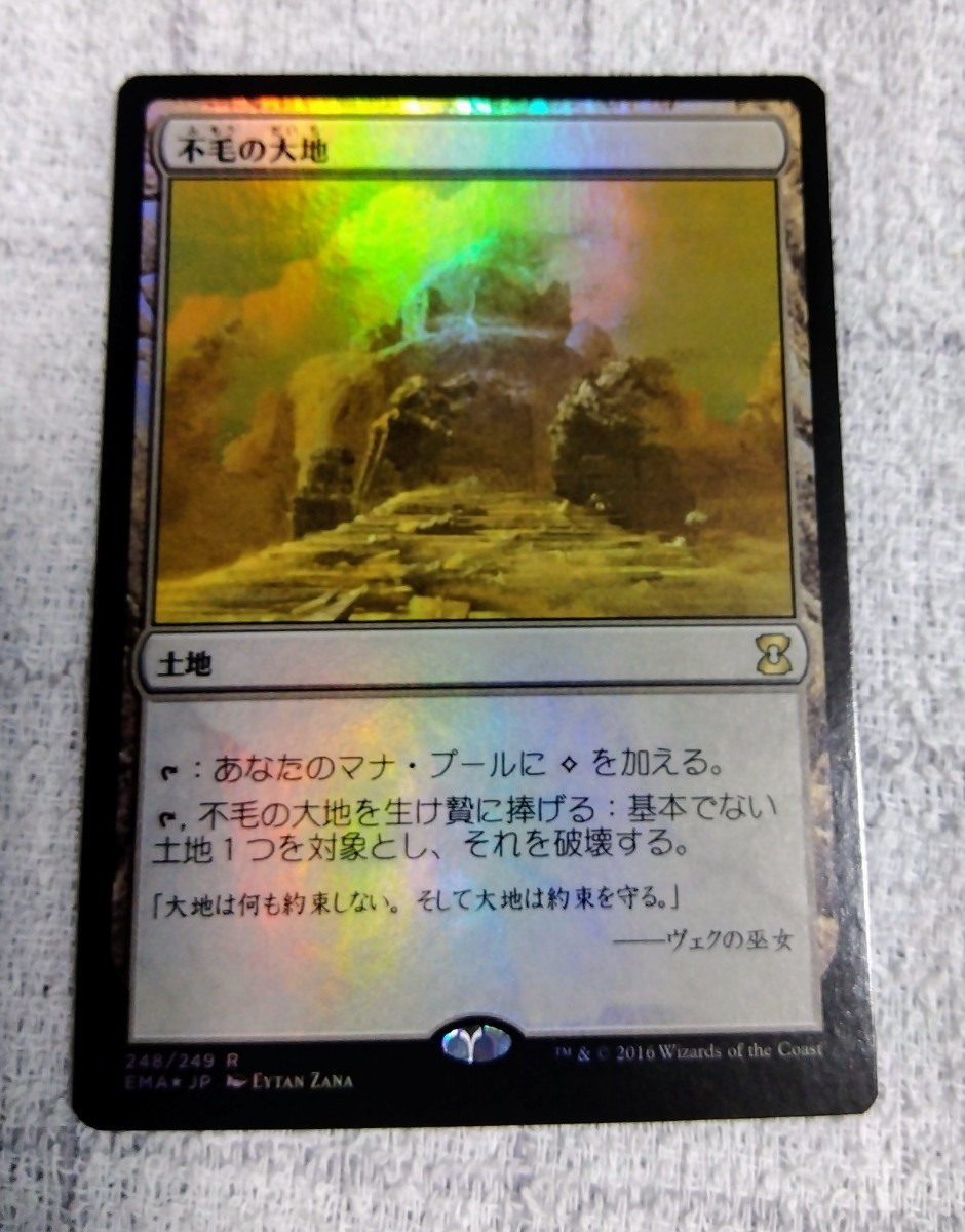 MTG　マジック・ザ・ギャザリング　不毛の大地　日本語　フォイルfoil　エターナルマスターズ_画像1