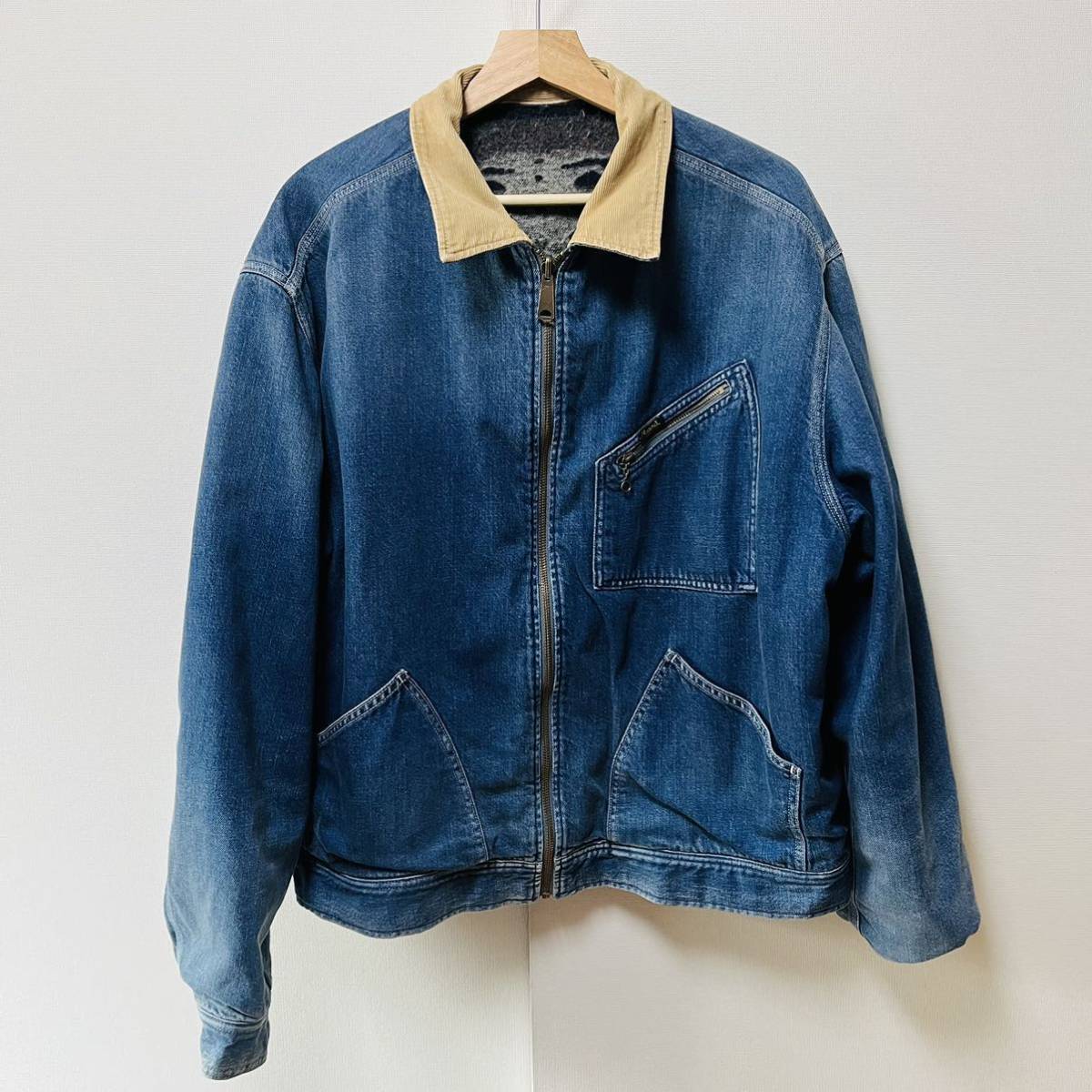 Kapital 11.5OZ DENIM BONE REVERSIBLE ZIP-UP WORK JACKET INDIGO キャピタル　ボーン　 デニム　ジャケットブルゾンサイズ4インディゴXL