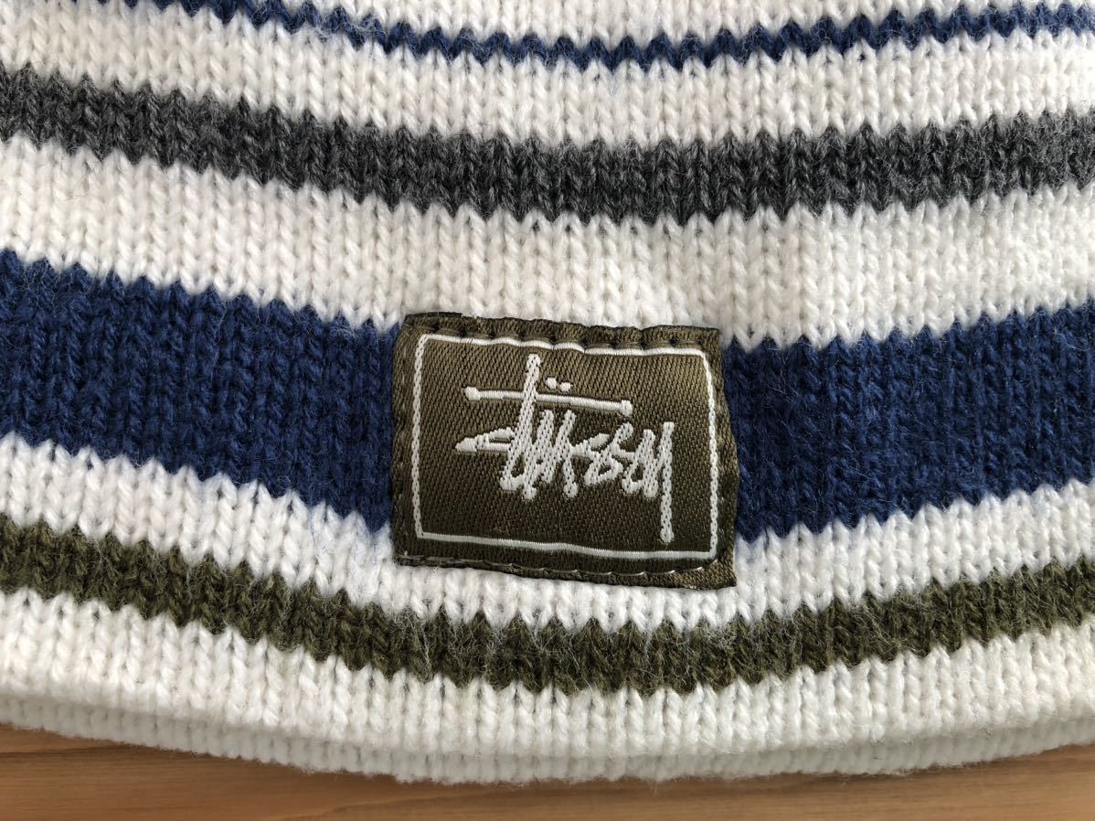 希少 90s 紺タグ old stussy オールドステューシー ボーダー柄 ニット 