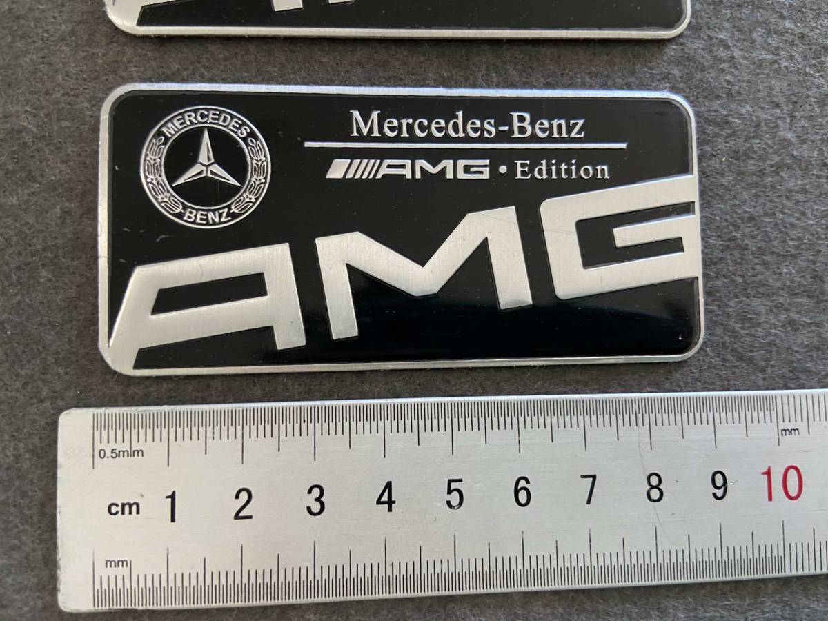 メルセデス・ベンツ BENZ AMG★9*4.2CM カーステッカー エンブレム プレート アルミ製 フェンダーバッジ シール 傷を隠す 2枚セット 513番_画像6