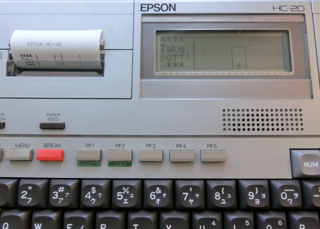 EPSON HC-20 ハンドヘルドコンピュータ 動作品 RS-232Cケーブル HC-20大辞典 テープ ゲーム リボン マイコン マシン語 モニタ ジャンク_画像2