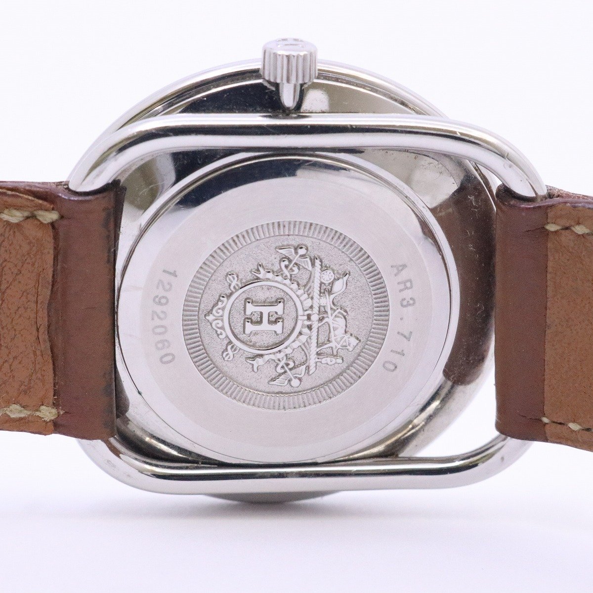エルメス アルソー クォーツ ボーイズ 腕時計 白文字盤 純正革ベルト AR3.710【いおき質店】_画像10