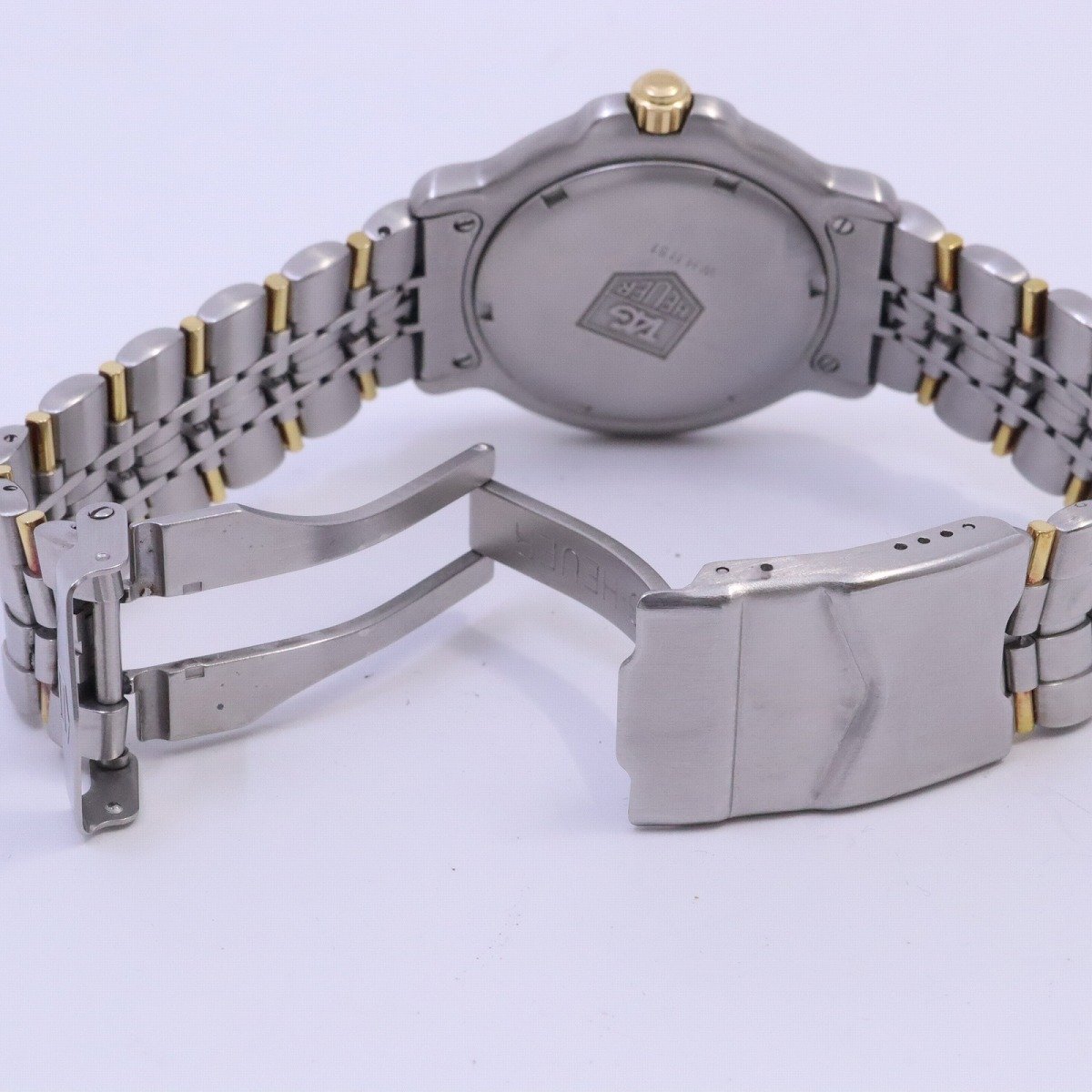 タグホイヤー 6000 クォーツ メンズ 腕時計 コンビ 白文字盤 純正ベルト WH1151【いおき質店】の画像6