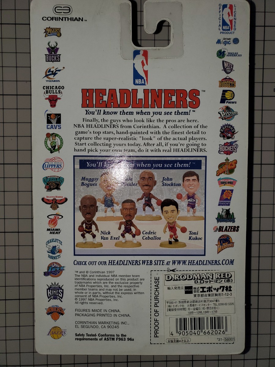 【未使用・未開封】HEADLINERS NBA プロバスケットボール選手 デニス・ロッドマン　レッドヘッド_画像4