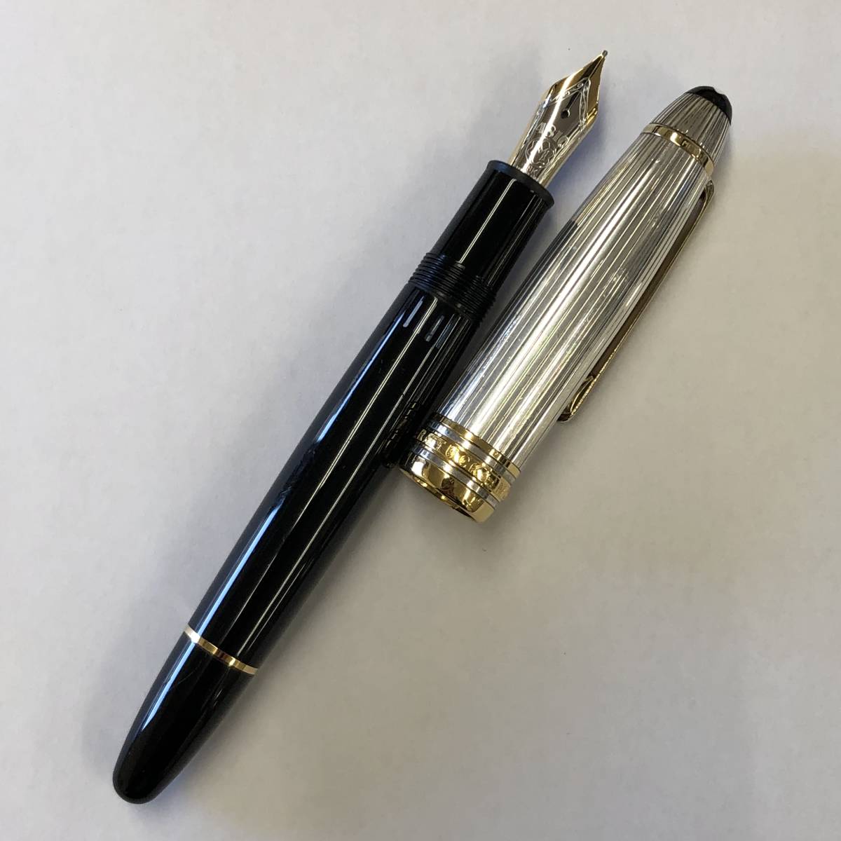 ☆ネーム入 MONTBLANC モンブラン マイスターシュテュック ソリテール スターリングシルバー 万年筆 ！_画像5