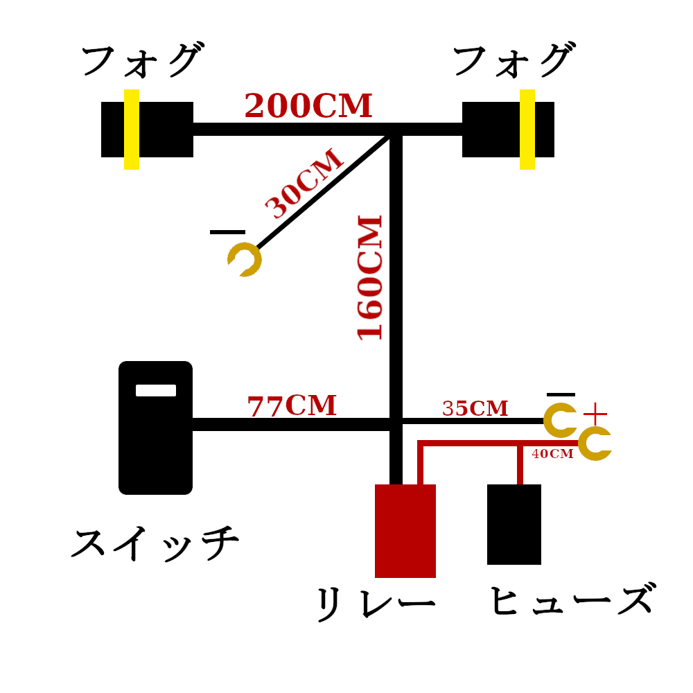 スズキ フォグ ランプ 配線 ハーネス 汎用 LEDスイッチ 後付け 作業灯 エブリィ DA64 スイフト ZC72 SX4 YA11 エスクード TA74 SUZUKI_画像3