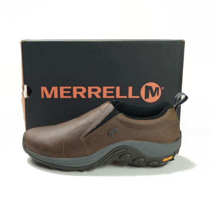 【新品・箱付】定価1.98万 メレル MERRELL《冬対策 防水・防滑》ジャングルモック レザー ウォータープルーフ アイス＋茶 26.5 スリッポン_画像8