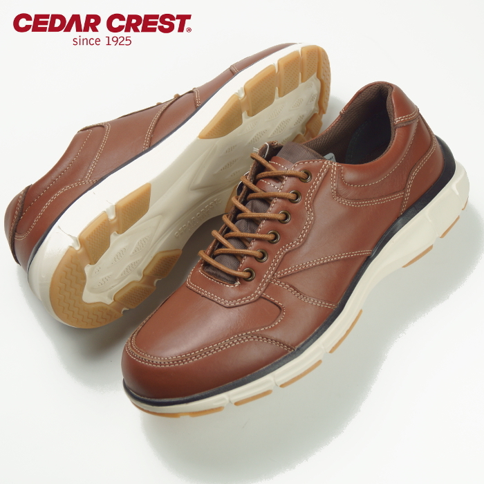 【未使用】セダークレスト CEDAR CREST《防水設計》軽量・クッション 上質本革 メンズ ウォーキング シューズ 茶 25cm_画像1