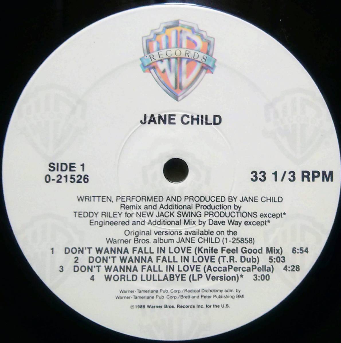 【12's R&B 】Jane Child「Don't Wanna Fall In Love 」US盤 _Side1