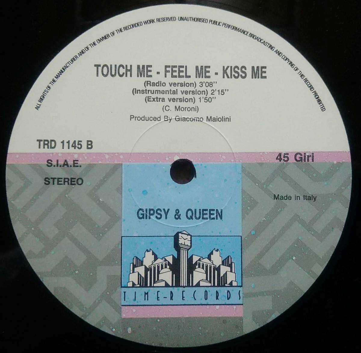 【12's Euro Beat】Gipsy & Queen「Touch Me, Feel Me, Kiss Me」オリジナル Italy盤の画像4