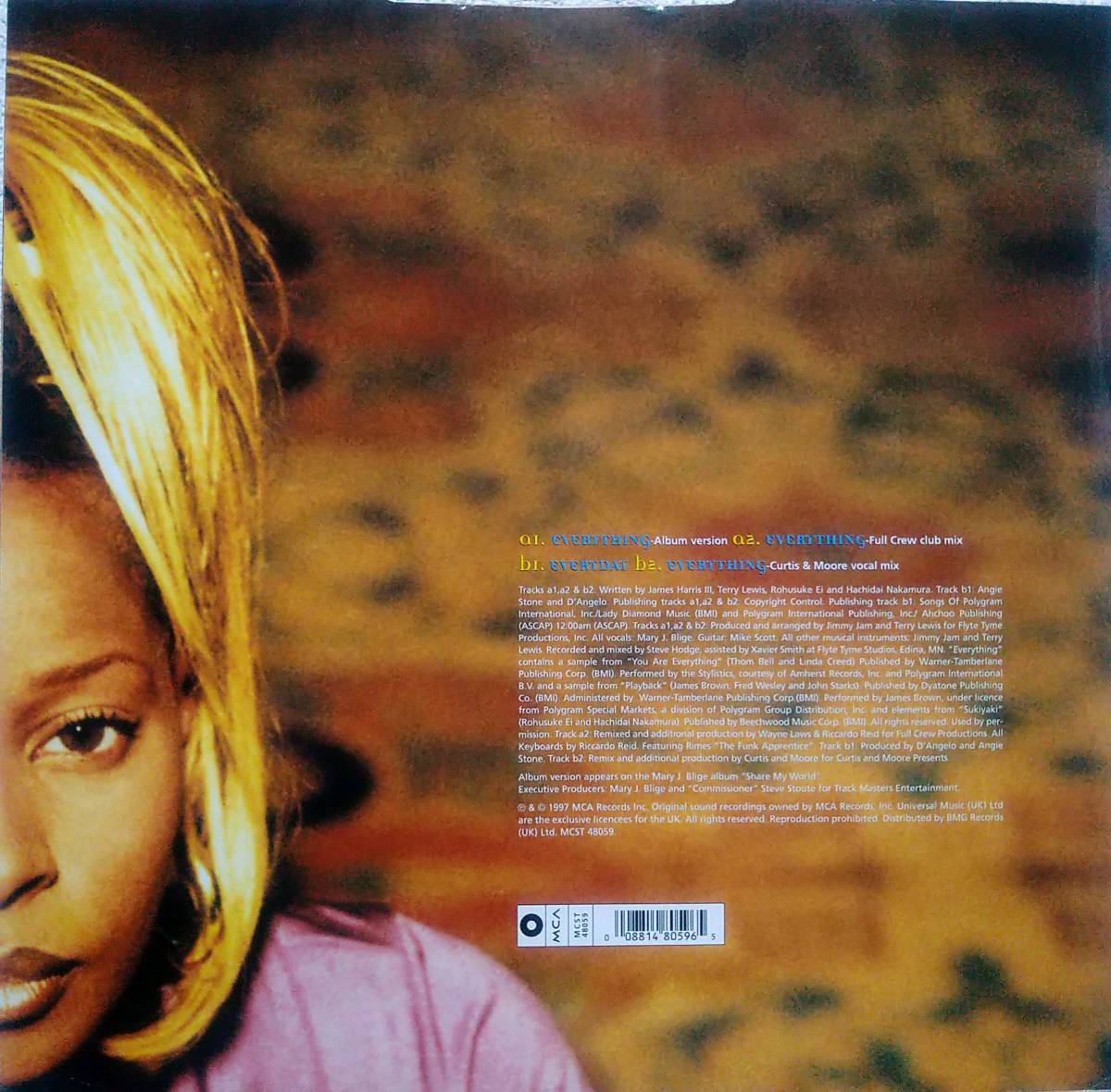 【12's R&B Soul】Mary J. Blige「Everything」UK盤 Album Version 収録！_裏ジャケット