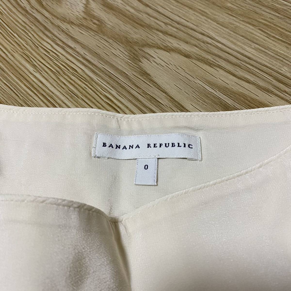 BANANA REPUBLIC バナナ リパブリック ひざ丈 スカート シルク 絹 100% アイボリー 0_画像6