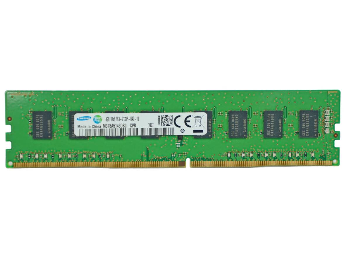 ジャンク 中古 SAMSUNG サムスン デスクトップパソコン用メモリ 4GB 1Rx8 PC4-21339-UA1-11 M378A5143DB0 DDR4 DESKTOP RAM (SM5-J5)_画像1