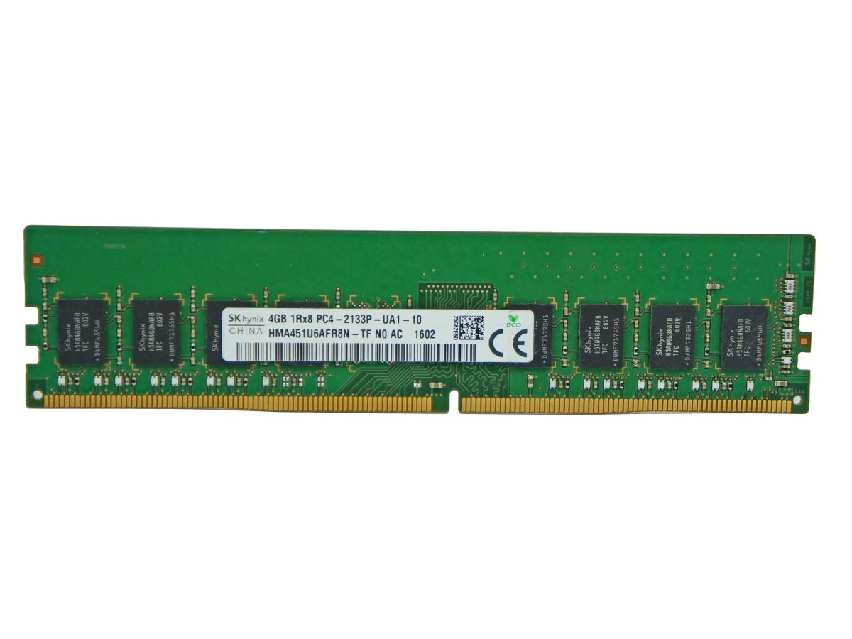 ジャンク 中古 SK hynix デスクトップパソコン用メモリ 4GB 1Rx8 PC4-2133P-UA1-10 HMA451U6AFR8N DDR4 DESKTOP RAM_画像1