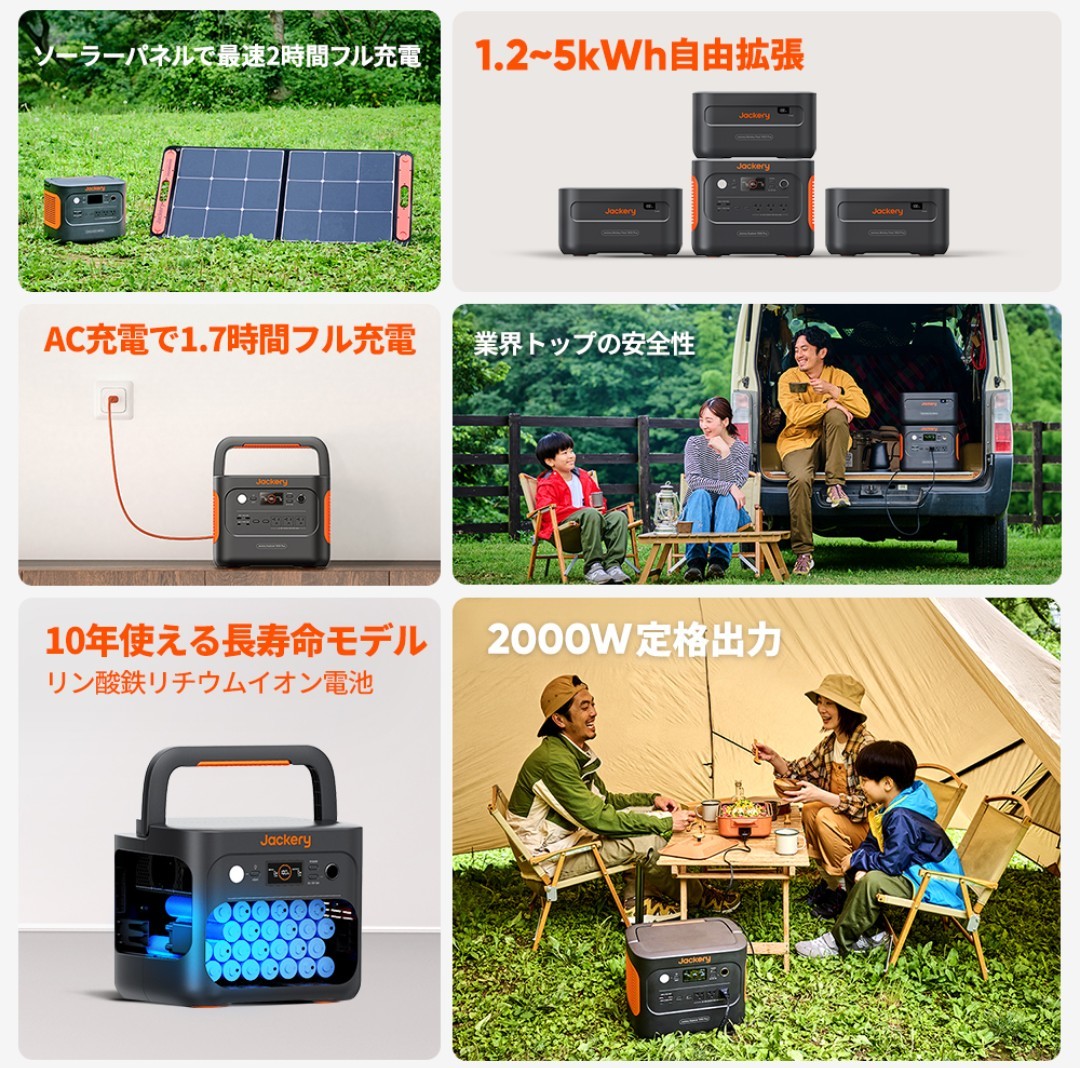 【未使用・未開封】Jackery ポータブル電源 1000 Plus 大容量1264Wh リン酸鉄 ポタ電 大容量 1.7時間 フル充電 家庭用 アウトドア用_画像2