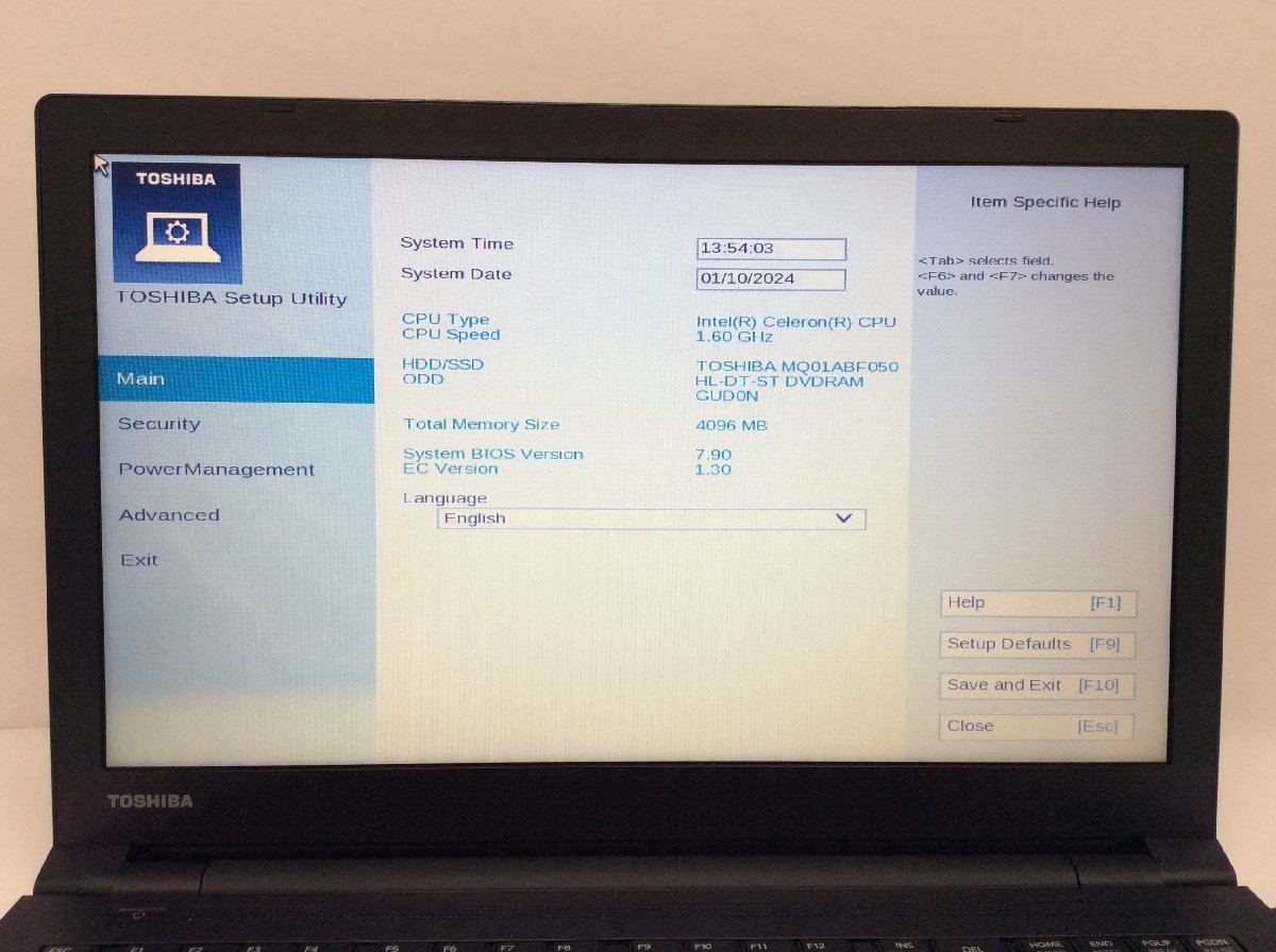 ジャンク/ TOSHIBA dynabook B45/B PB45BNAD4R5AD11 Intel Celeron 3855U メモリ4.1GB HDD500.1GB 【G17354】_画像5