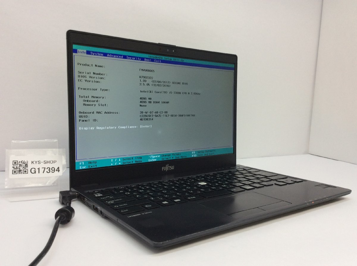 Junk/ Fujitsu FMVU08005 Lifebook U937/ P Intel Core I5-7300U память 4,1 ГБ SSD128.03GB [G17394]