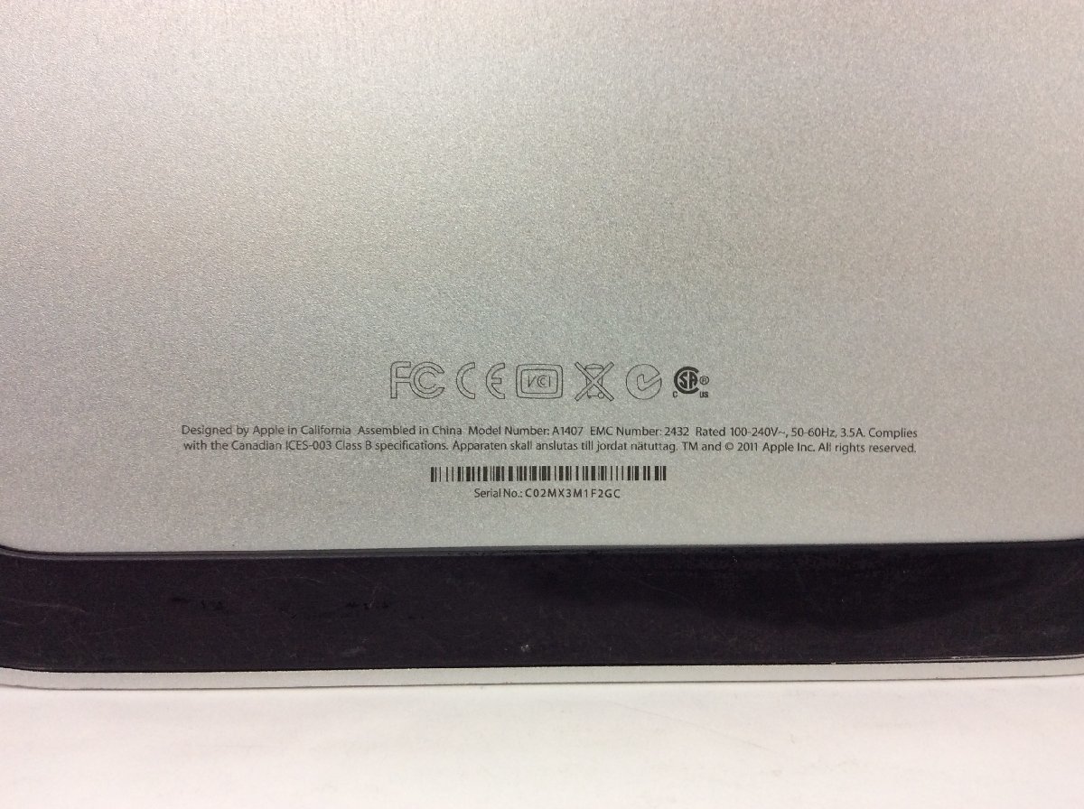 【1円スタート（ジャンク）】Apple Thunderbolt Display 27-inch A1407 EMC2432 ディスプレイモニター_画像9
