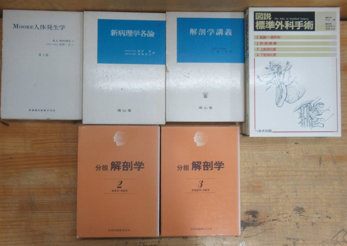 L9▲ 【医学書 10冊セット】 図説 標準外科手術 脳神経外科学 分担解剖学 新病理学各論 MOORE 人体発生学 新・医学略語辞典 240105_画像6