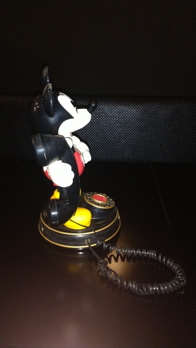 Disney ミッキーマウス ANNIVERSARY 75周年記念 黒電話機 (中古品)_画像5